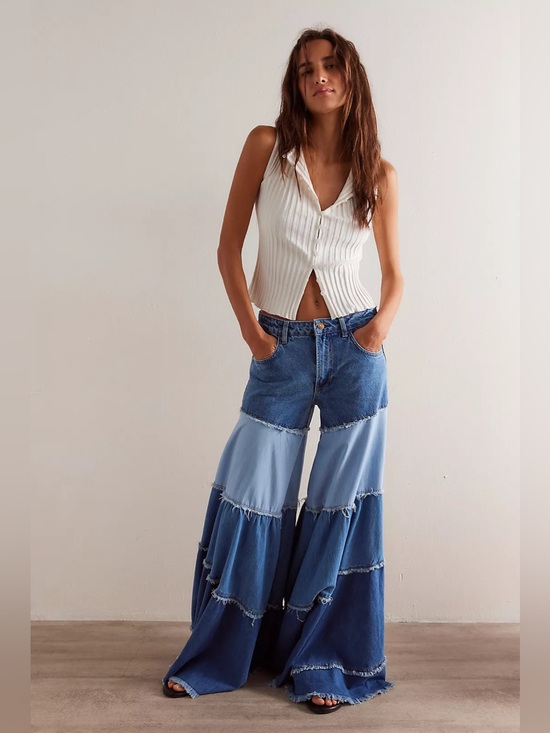 We The Free Denim - We The Free Dreamscape Tiered Wide-Leg Jeans ***RARE***